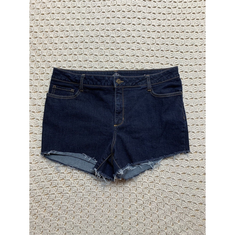 St. John's Bay Women's Jeans Shorts Sz 16 Blue Denim 5-pockets Waist'36